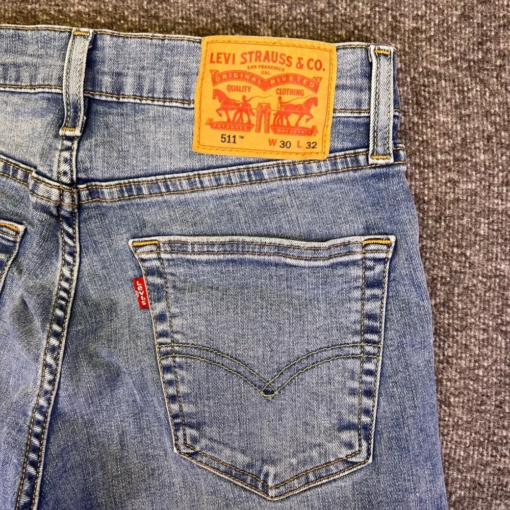 Levis 511 Jeans‎ Mens 29x31 Blue Marble Fade Slim Stretch Denim Classic Casual